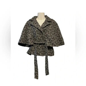 I.N. San Francisco Leopard Print Cape Jacket Coat